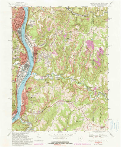 United States Geological Survey Steubenville East, OH-WV-PA (1968, 24000-Scale) digital map