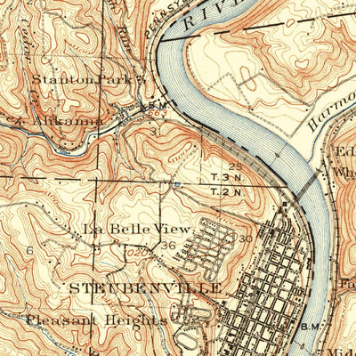 United States Geological Survey Steubenville, WV-OH-PA (1904, 62500-Scale) digital map
