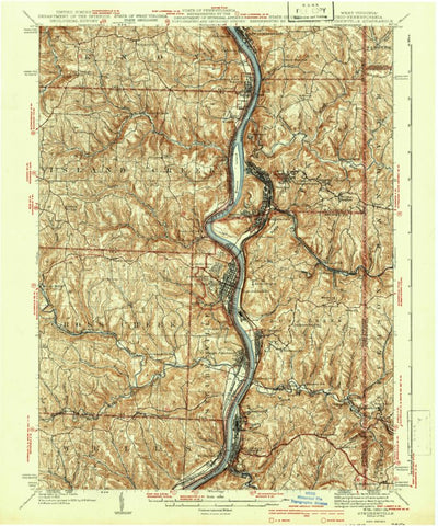 United States Geological Survey Steubenville, WV-OH-PA (1942, 62500-Scale) digital map