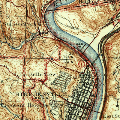 United States Geological Survey Steubenville, WV-OH-PA (1942, 62500-Scale) digital map