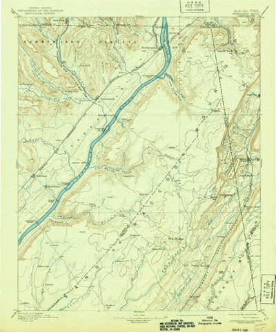 United States Geological Survey Stevenson, AL-GA-TN (1895, 125000-Scale) digital map