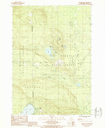 United States Geological Survey Stewart Lake, MI (1987, 24000-Scale) digital map