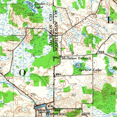 United States Geological Survey Stockbridge, MI (1919, 62500-Scale) digital map