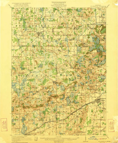 United States Geological Survey Stockbridge, MI (1922, 62500-Scale) digital map