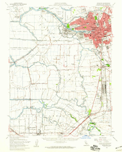 United States Geological Survey Stockton, CA (1952, 62500-Scale) digital map