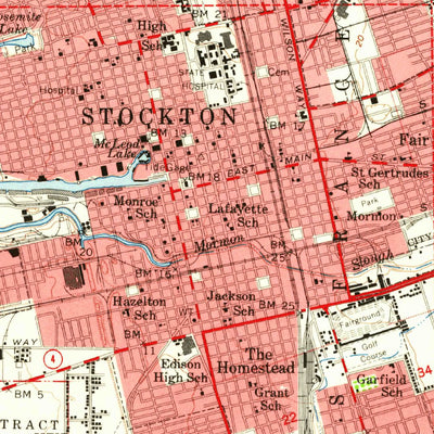 United States Geological Survey Stockton, CA (1952, 62500-Scale) digital map