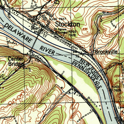 United States Geological Survey Stockton, NJ-PA (1943, 31680-Scale) digital map