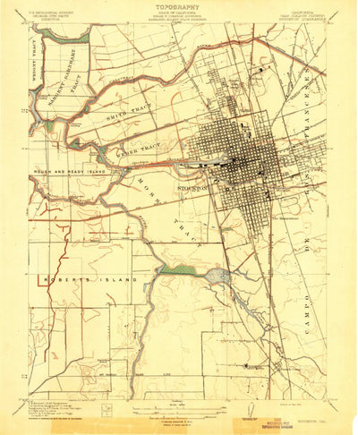 United States Geological Survey Stockton West, CA (1913, 31680-Scale) digital map