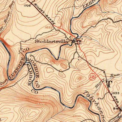 United States Geological Survey Stoddartsville, PA (1924, 62500-Scale) digital map