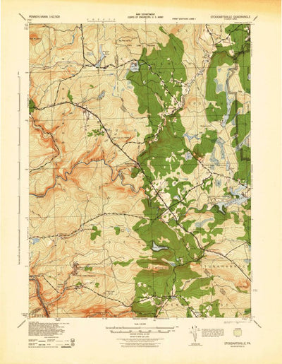 United States Geological Survey Stoddartsville, PA (1943, 62500-Scale) digital map
