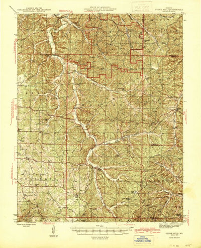 United States Geological Survey Stone Hill, MO (1945, 62500-Scale) digital map