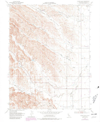United States Geological Survey Stone Valley, CA (1952, 24000-Scale) digital map