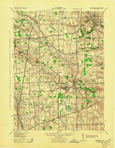 United States Geological Survey Stoneboro, PA (1943, 62500-Scale) digital map