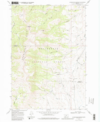 United States Geological Survey Stonehouse Mountain, MT (1968, 24000-Scale) digital map
