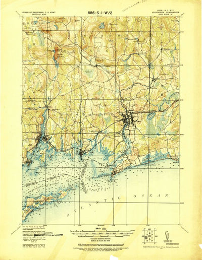 United States Geological Survey Stonington, CT-RI-NY (1921, 62500-Scale) digital map