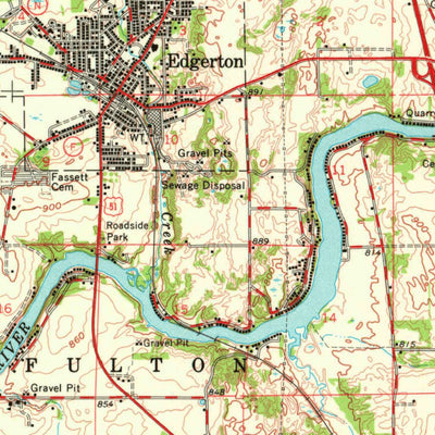 United States Geological Survey Stoughton, WI (1961, 62500-Scale) digital map