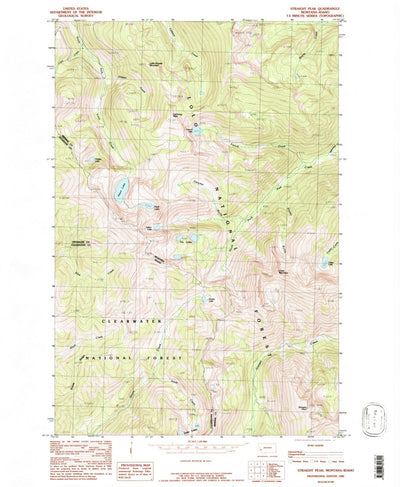 United States Geological Survey Straight Peak, MT-ID (1985, 24000-Scale) digital map