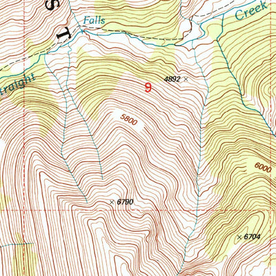 United States Geological Survey Straight Peak, MT-ID (1999, 24000-Scale) digital map