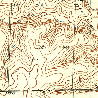 United States Geological Survey Strasburg, MO (1934, 24000-Scale) digital map