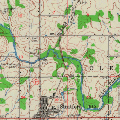United States Geological Survey Stratford, WI (1963, 62500-Scale) digital map