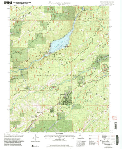 United States Geological Survey Strawberry, CA (2001, 24000-Scale) digital map