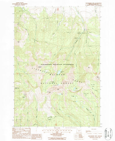 United States Geological Survey Strawberry Mountain, OR (1988, 24000-Scale) digital map