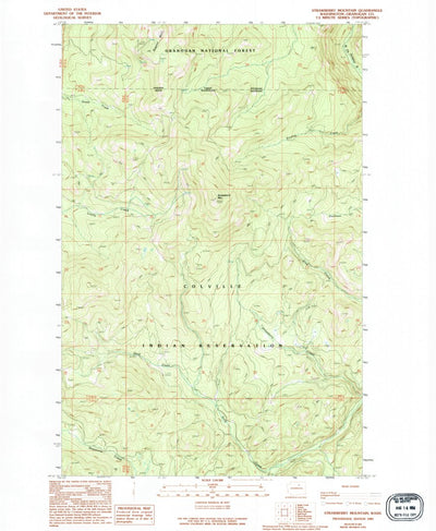 United States Geological Survey Strawberry Mountain, WA (1989, 24000-Scale) digital map