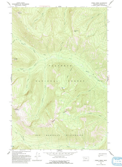 United States Geological Survey String Creek, MT (1965, 24000-Scale) digital map