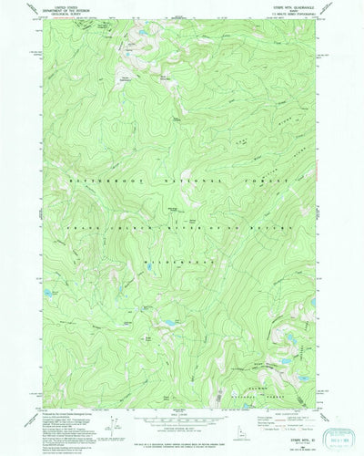 United States Geological Survey Stripe Mountain, ID (1991, 24000-Scale) digital map