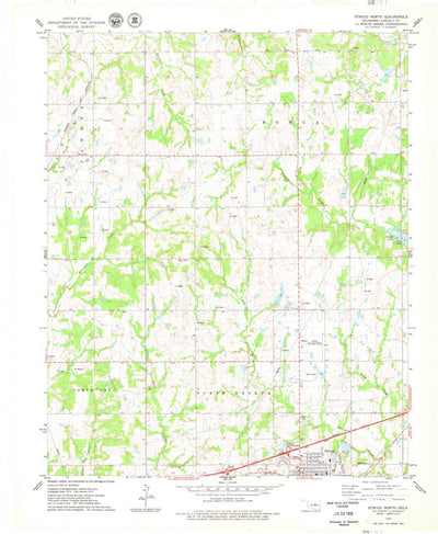 United States Geological Survey Stroud North, OK (1975, 24000-Scale) digital map