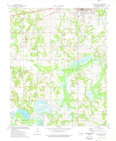 United States Geological Survey Stroud South, OK (1974, 24000-Scale) digital map