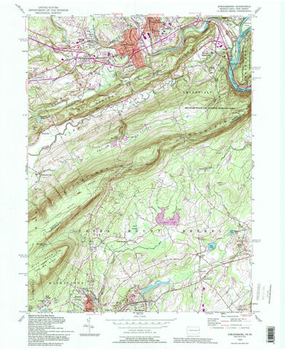 United States Geological Survey Stroudsburg, PA-NJ (1992, 24000-Scale) digital map