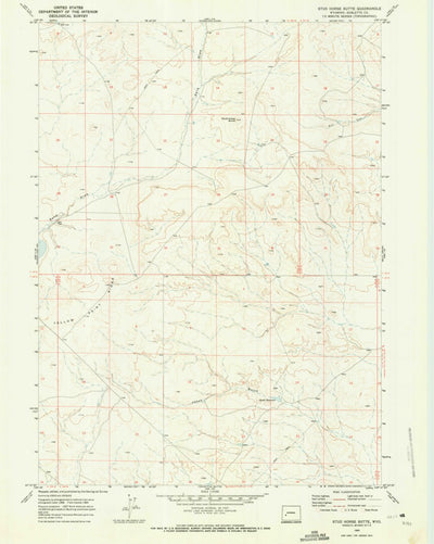 United States Geological Survey Stud Horse Butte, WY (1969, 24000-Scale) digital map