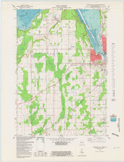 United States Geological Survey Sturgeon Bay West, WI (1981, 24000-Scale) digital map