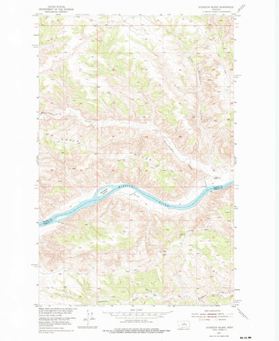 United States Geological Survey Sturgeon Island, MT (1954, 24000-Scale) digital map