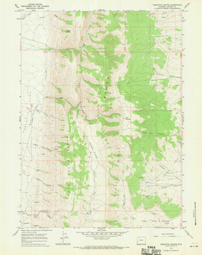 United States Geological Survey Sublette Canyon, WY (1967, 24000-Scale) digital map