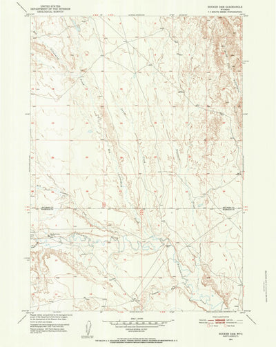 United States Geological Survey Sucker Dam, WY (1951, 24000-Scale) digital map