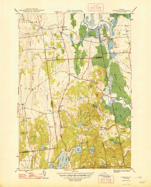 Sudbury, VT (1948, 31680-Scale) Map by United States Geological Survey ...