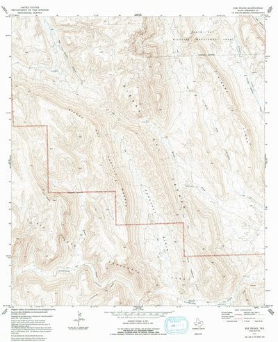 United States Geological Survey Sue Peaks, TX (1971, 24000-Scale) digital map