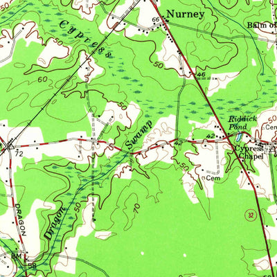 United States Geological Survey Suffolk, VA-NC (1954, 62500-Scale) digital map