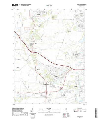 United States Geological Survey Sugar Grove, IL (2021, 24000-Scale) digital map