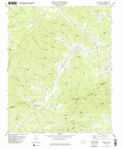 United States Geological Survey Sugar Hill, NC (1985, 24000-Scale) digital map