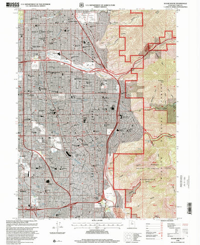 United States Geological Survey Sugar House, UT (1998, 24000-Scale) digital map