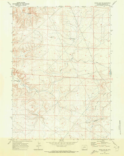 United States Geological Survey Sugar Loaf NE, WY (1969, 24000-Scale) digital map