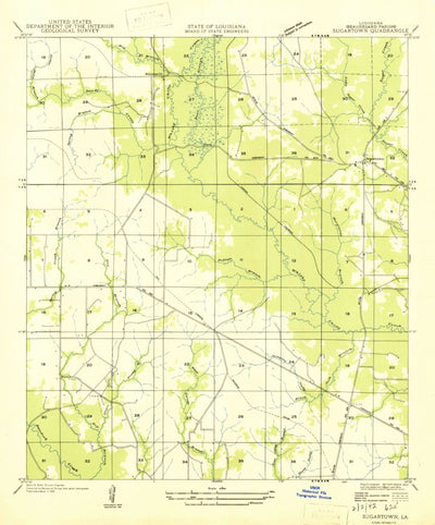 United States Geological Survey Sugartown, LA (1947, 31680-Scale) digital map