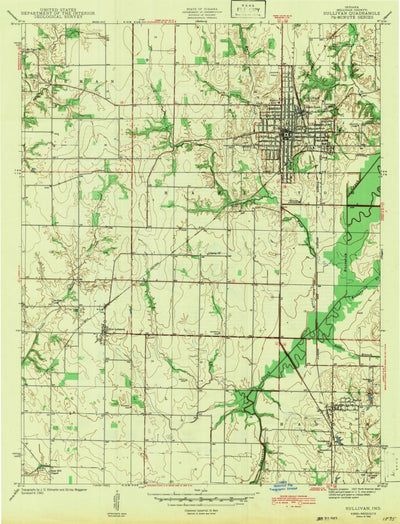 United States Geological Survey Sullivan, IN (1943, 24000-Scale) digital map