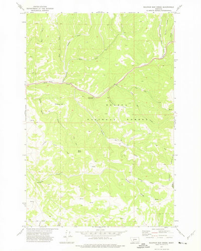 United States Geological Survey Sulphur Bar Creek, MT (1971, 24000-Scale) digital map