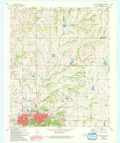 United States Geological Survey Sulphur North, OK (1967, 24000-Scale) digital map