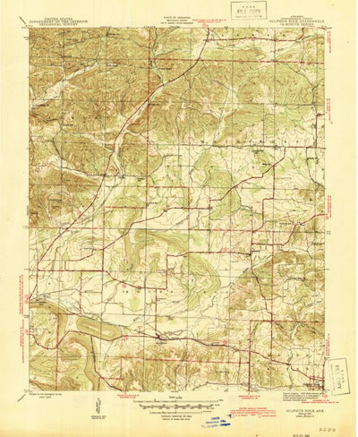 United States Geological Survey Sulphur Rock, AR (1943, 31680-Scale) digital map