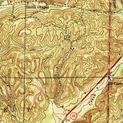 United States Geological Survey Sulphur Rock, AR (1943, 31680-Scale) digital map